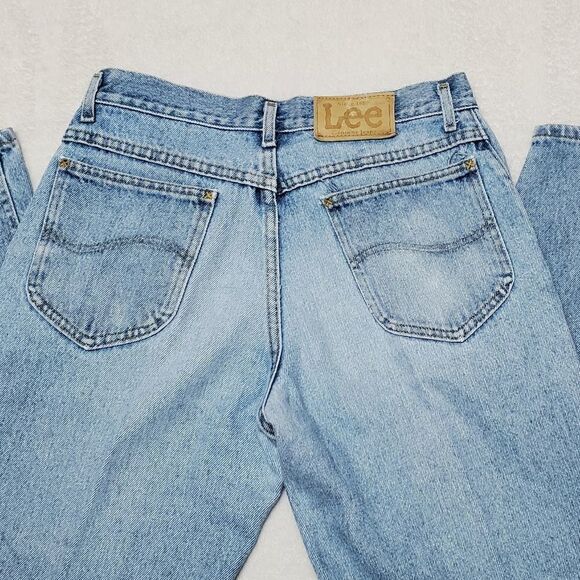 𝅺VINTAGE 1970s-80s Lee Light Distressed Stone Wash High Rise Jeans 30 - Picture 13 of 14